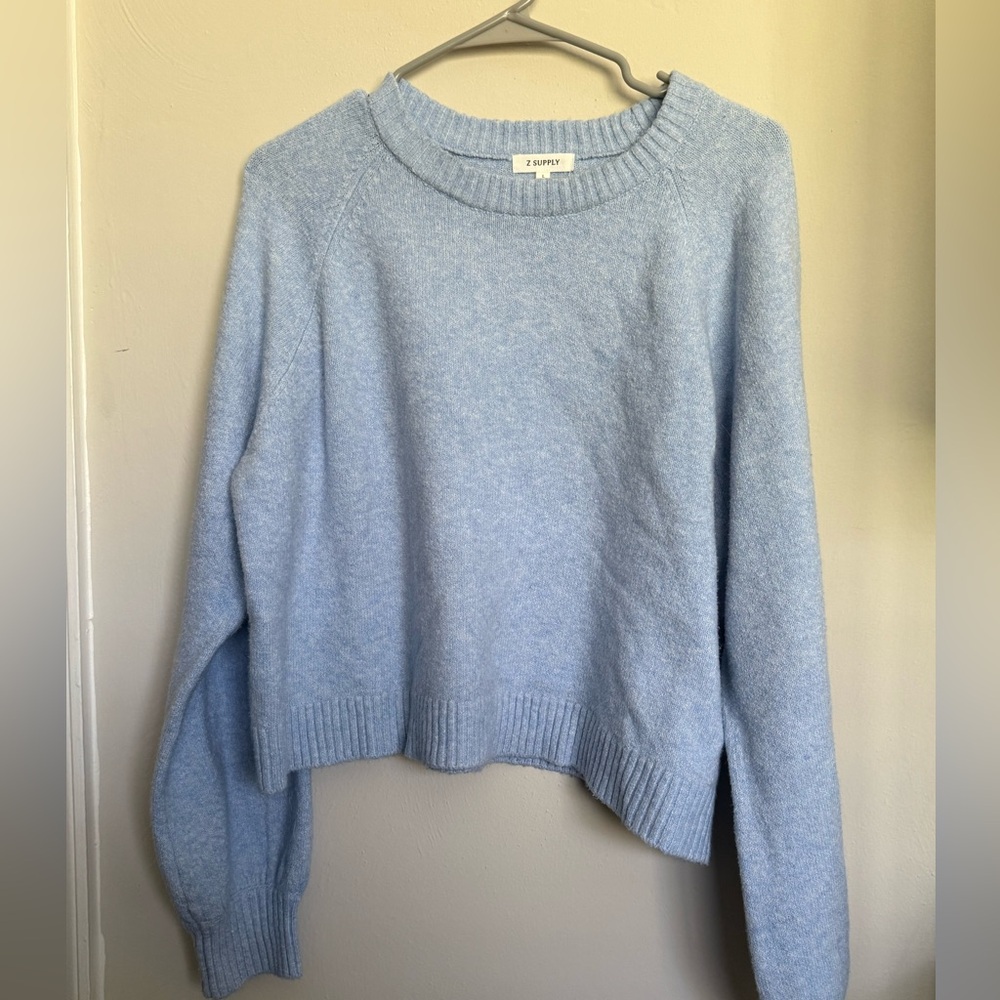 Z Supply Pastel Blue Relaxed Crewneck Sweater